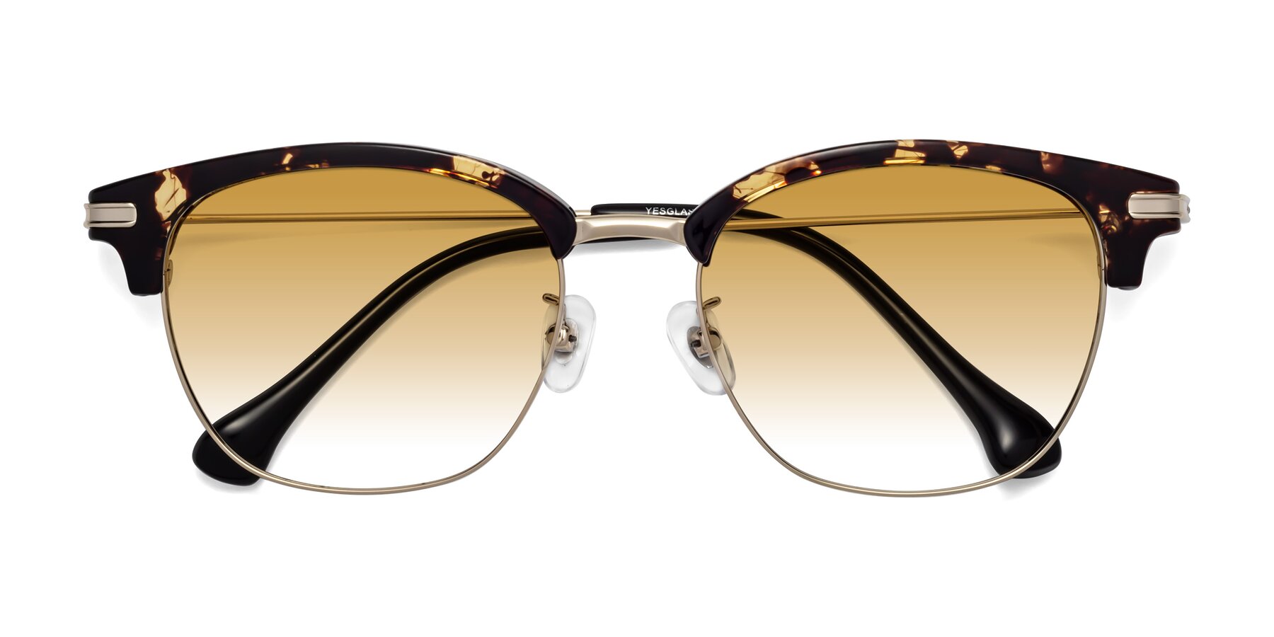 Folded Front of Obrien in Tortoise with Champagne Gradient Lenses