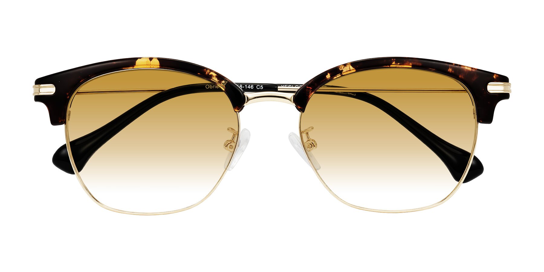 Folded Front of Obrien in Tortoise with Champagne Gradient Lenses