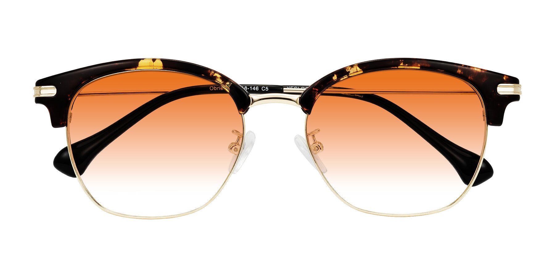 Folded Front of Obrien in Tortoise with Orange Gradient Lenses