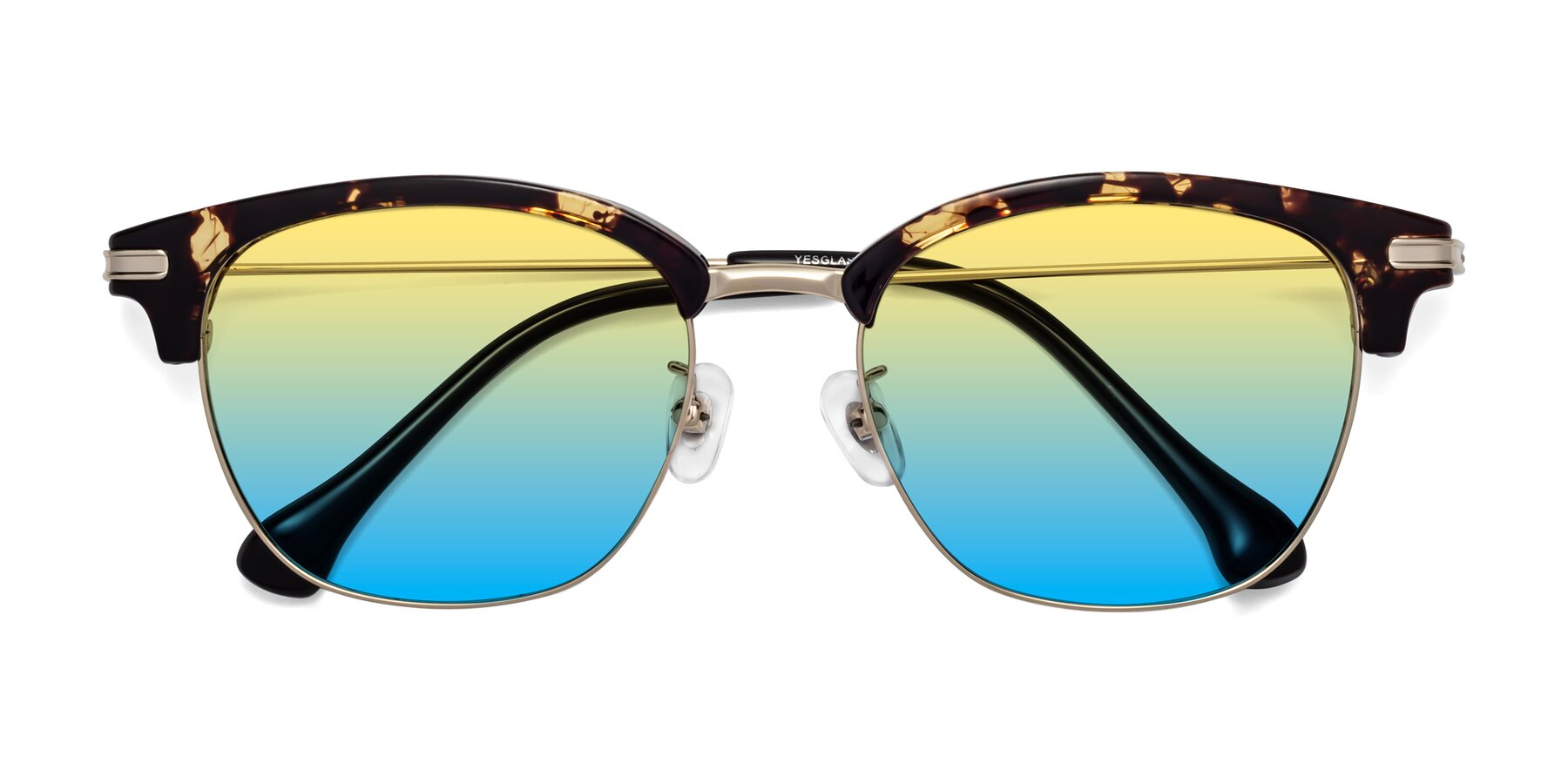 Folded Front of Obrien in Tortoise with Yellow / Blue Gradient Lenses
