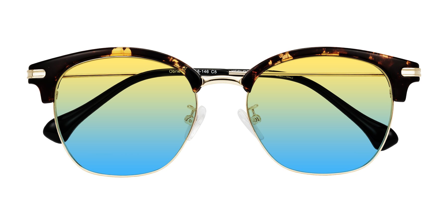 Folded Front of Obrien in Tortoise with Yellow / Blue Gradient Lenses