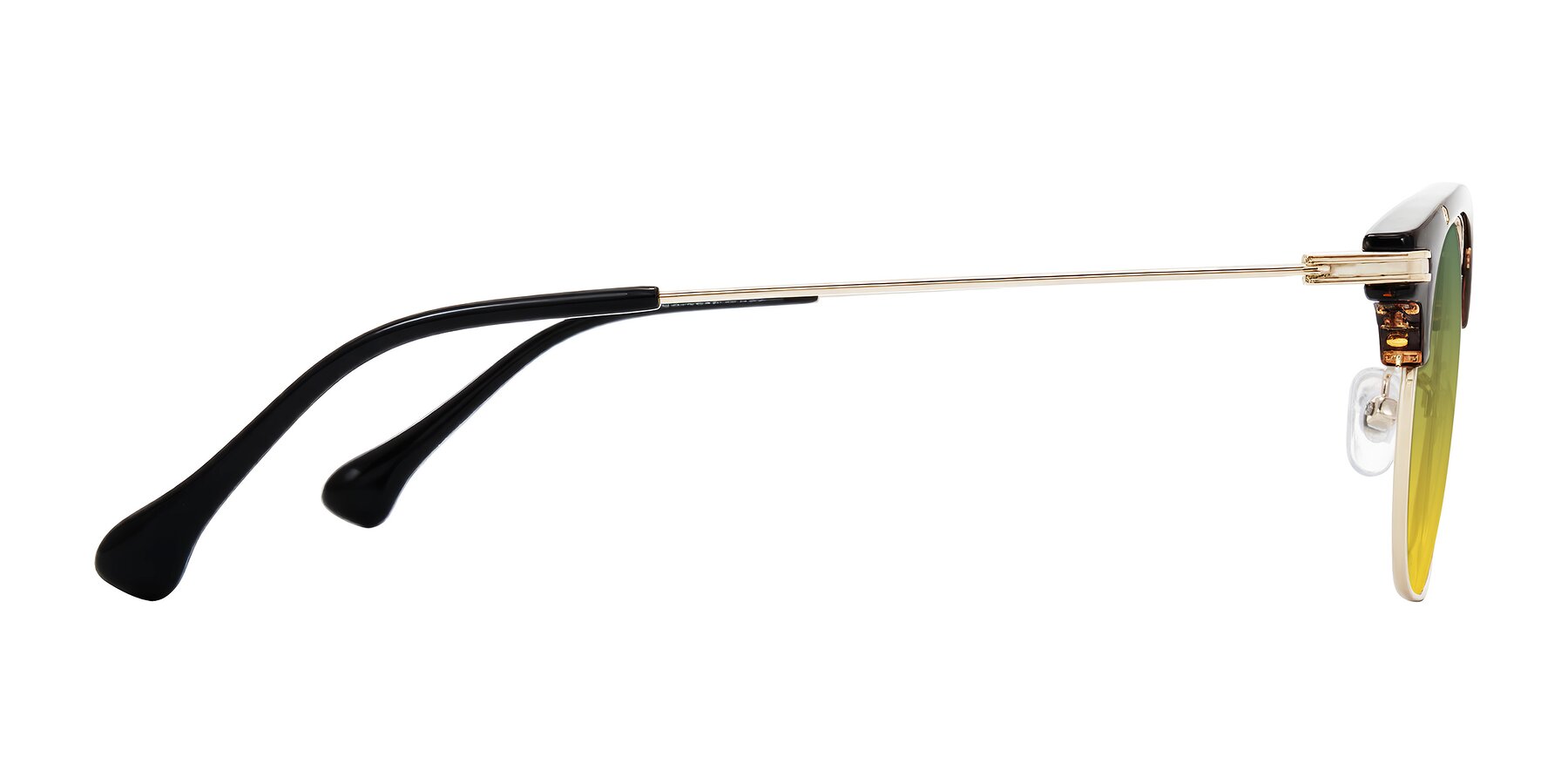 Side of Obrien in Tortoise with Green / Yellow Gradient Lenses