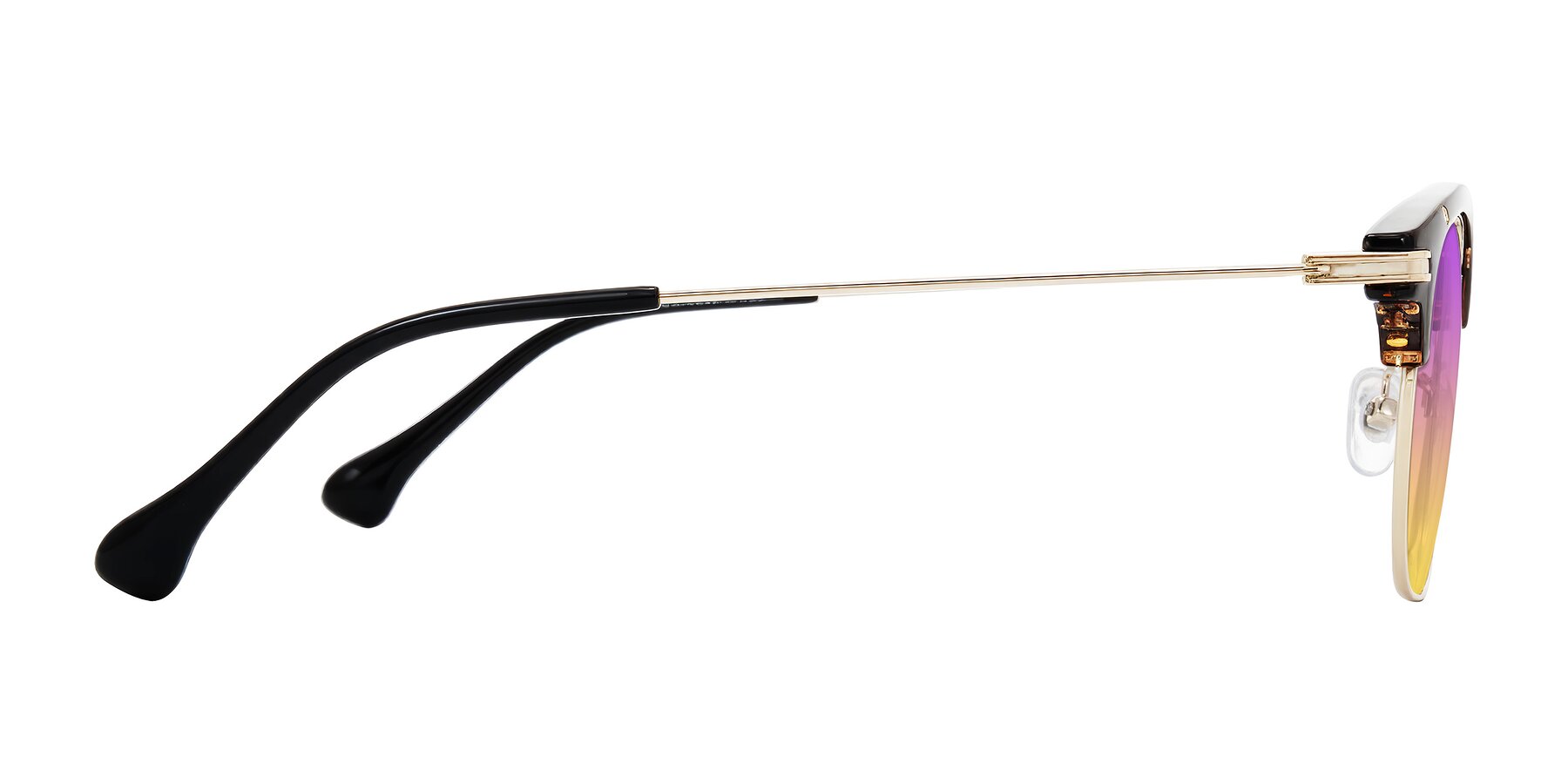 Side of Obrien in Tortoise with Purple / Yellow Gradient Lenses