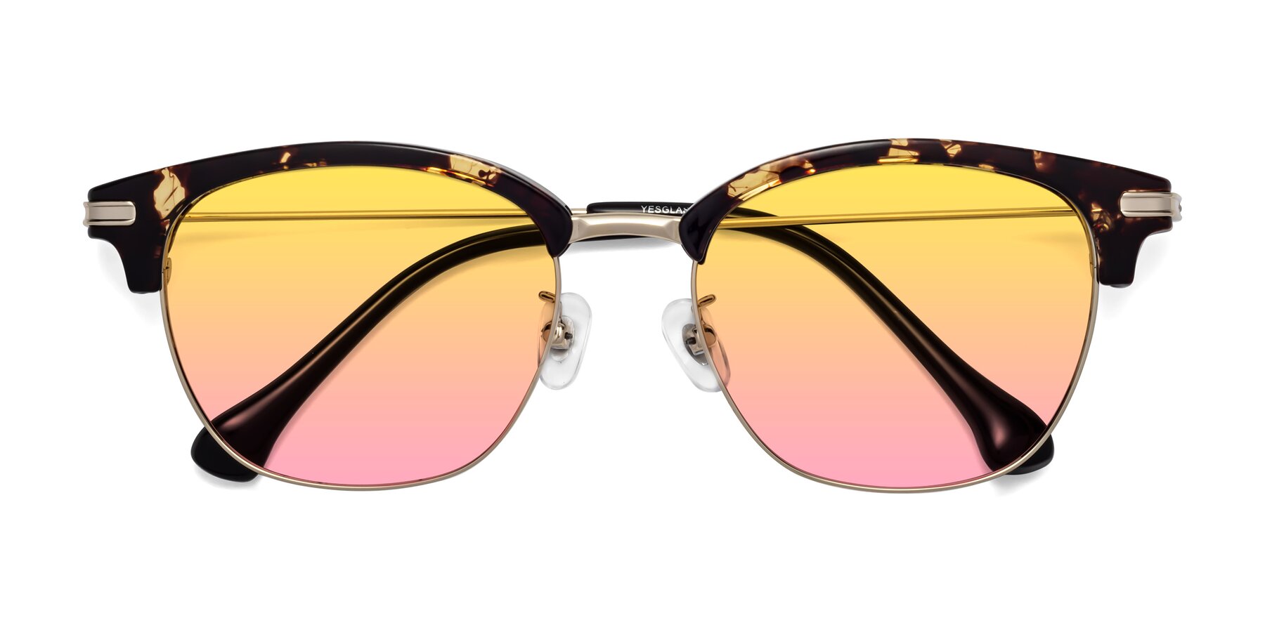 Folded Front of Obrien in Tortoise with Yellow / Pink Gradient Lenses