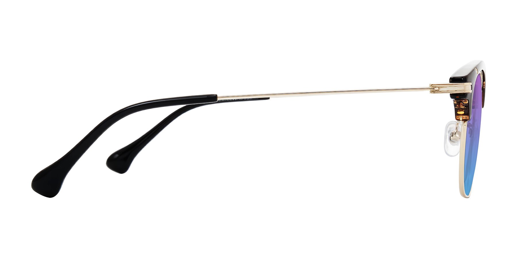 Side of Obrien in Tortoise with Purple / Blue Gradient Lenses