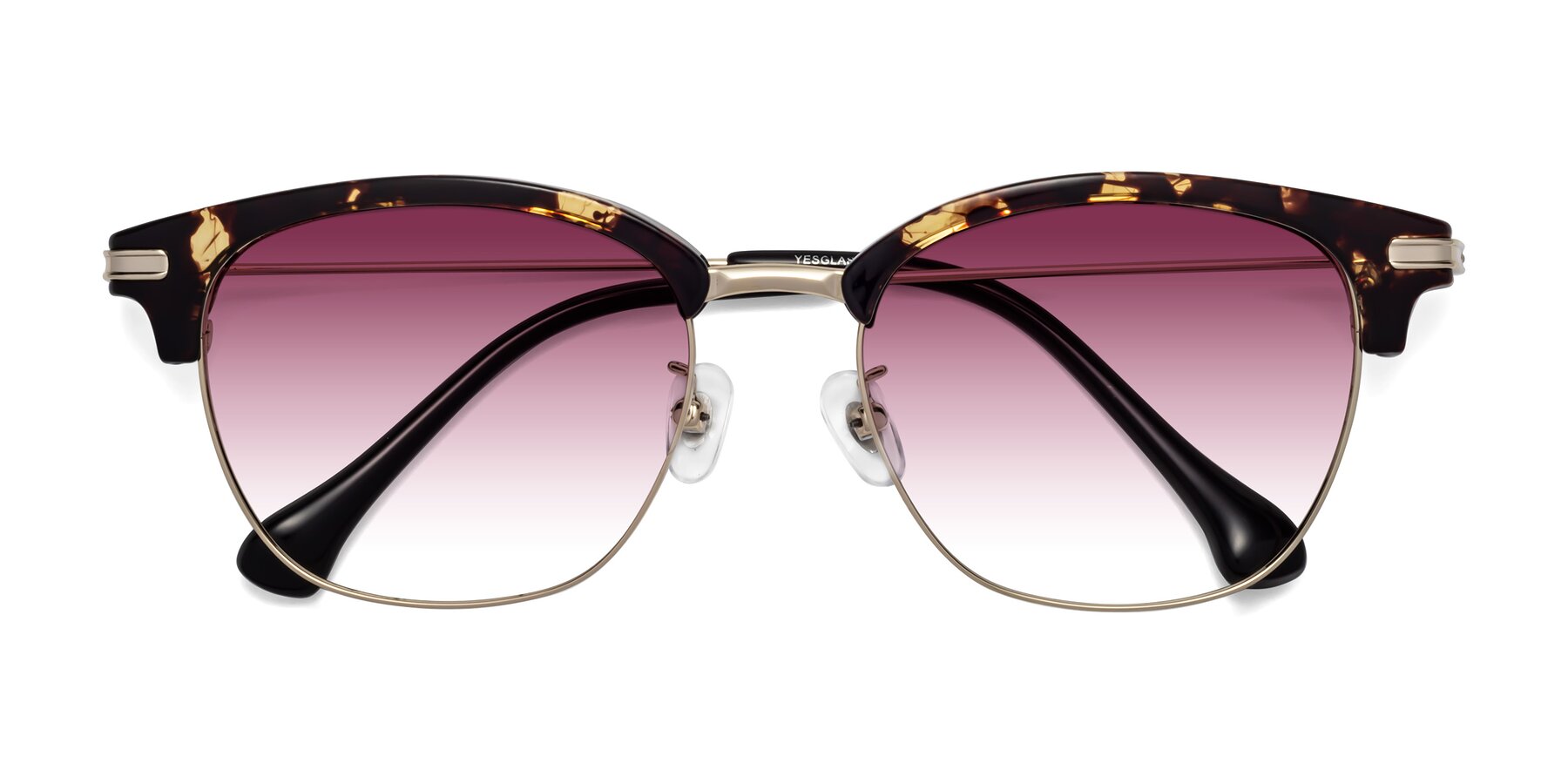 Folded Front of Obrien in Tortoise with Wine Gradient Lenses