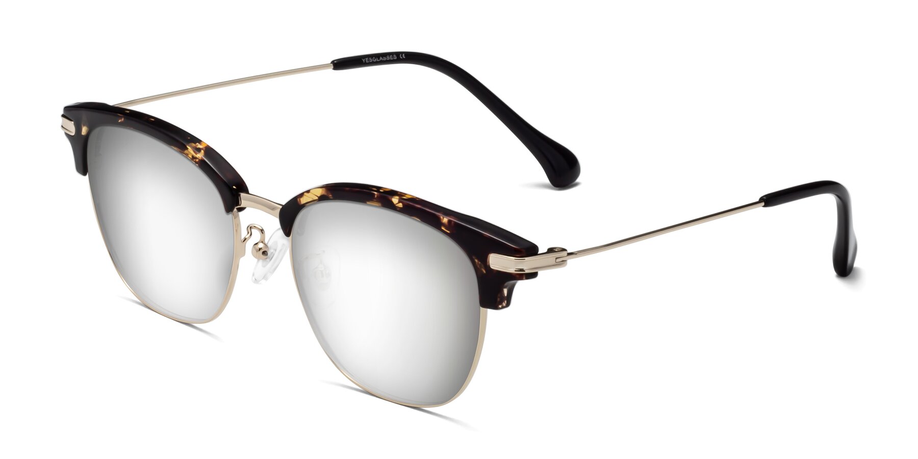Angle of Obrien in Tortoise with Silver Mirrored Lenses