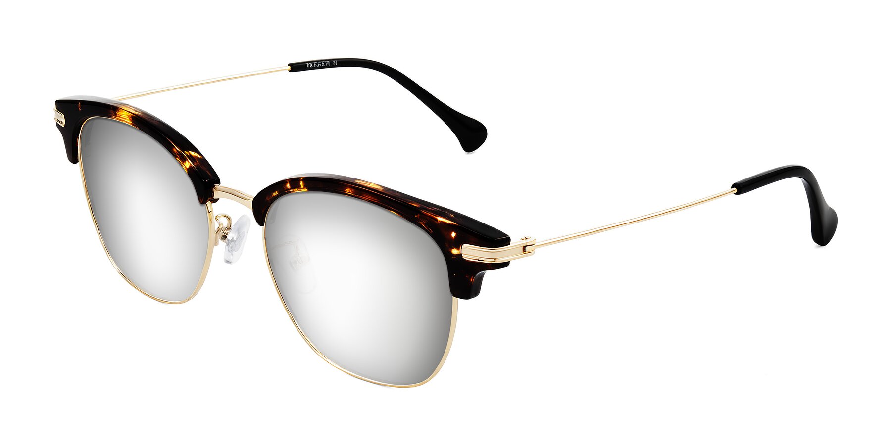 Angle of Obrien in Tortoise with Silver Mirrored Lenses