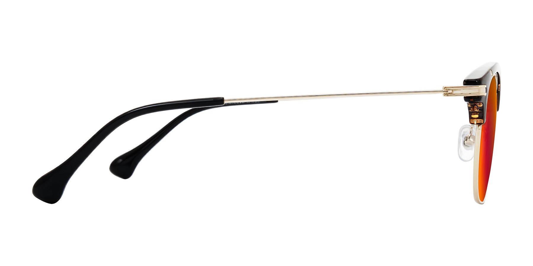 Side of Obrien in Tortoise with Red Gold Mirrored Lenses