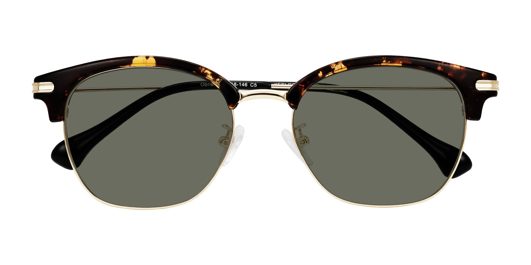 Folded Front of Obrien in Tortoise with Gray Polarized Lenses