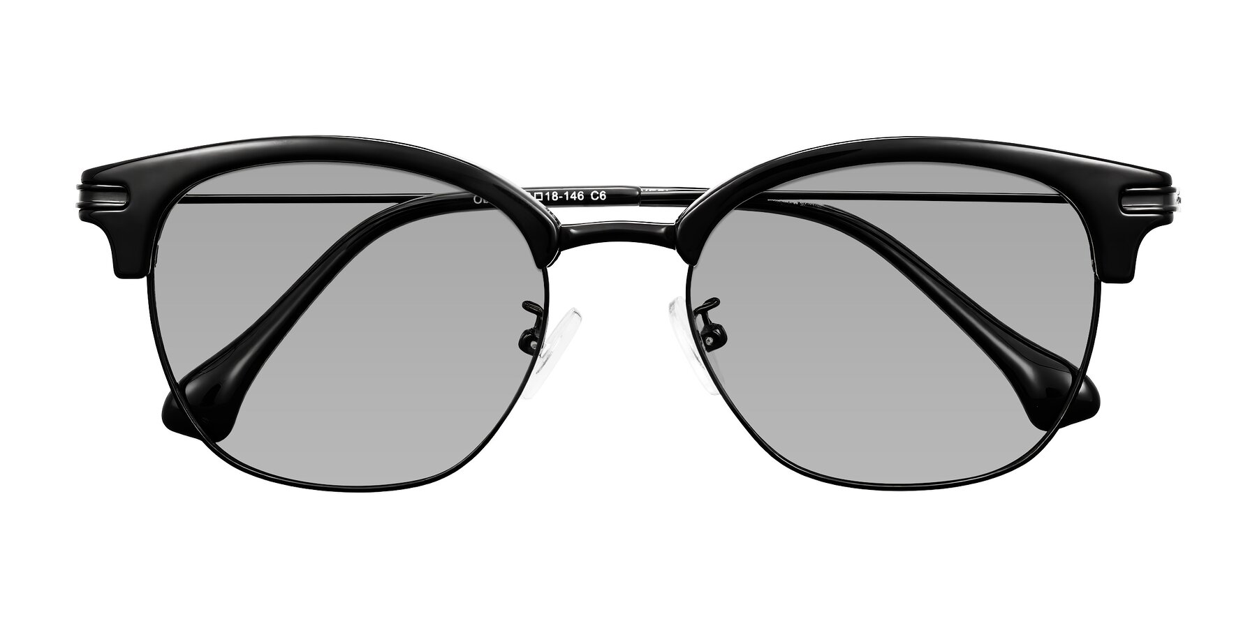 Folded Front of Obrien in Black with Light Gray Tinted Lenses