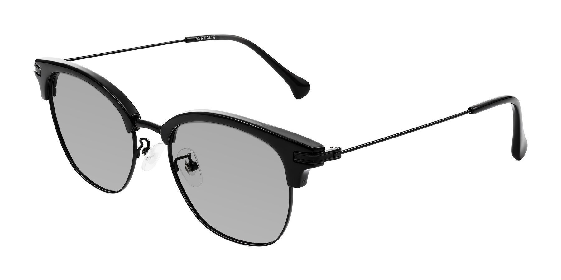 Angle of Obrien in Black with Light Gray Tinted Lenses