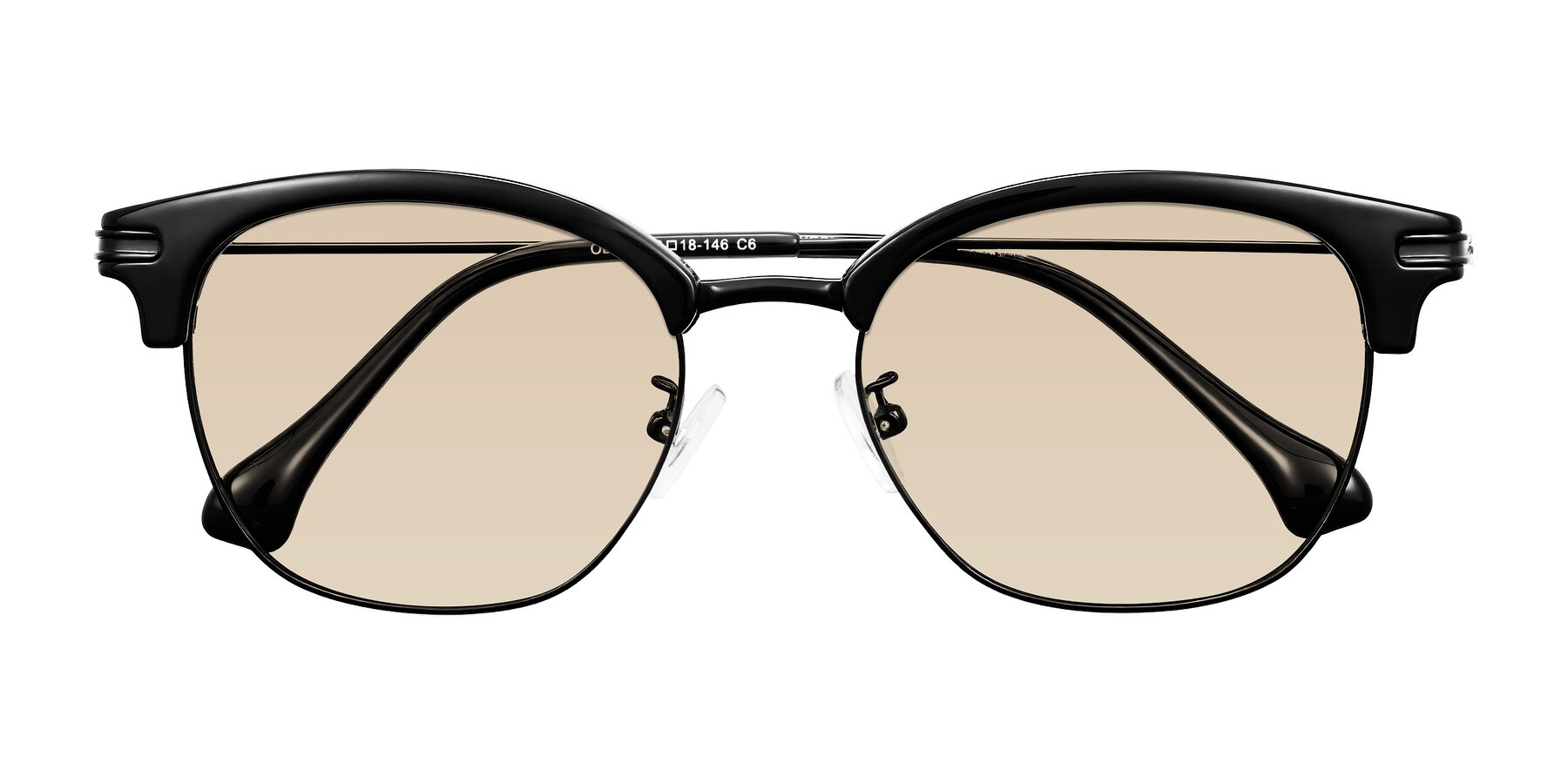Folded Front of Obrien in Black with Light Brown Tinted Lenses