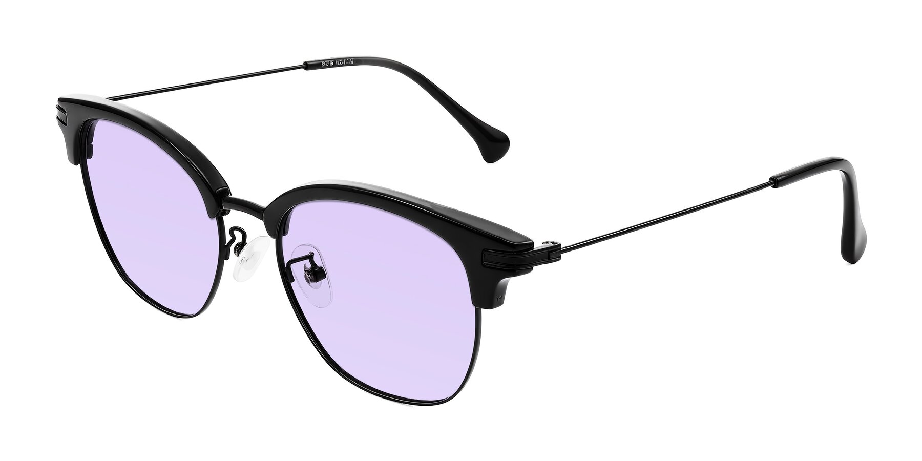 Angle of Obrien in Black with Light Purple Tinted Lenses