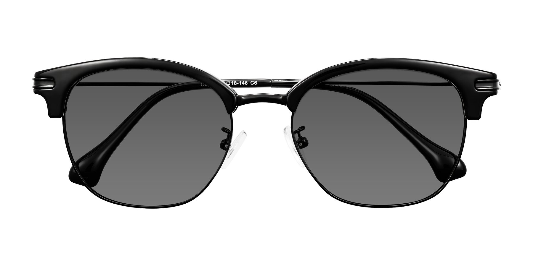 Folded Front of Obrien in Black with Medium Gray Tinted Lenses