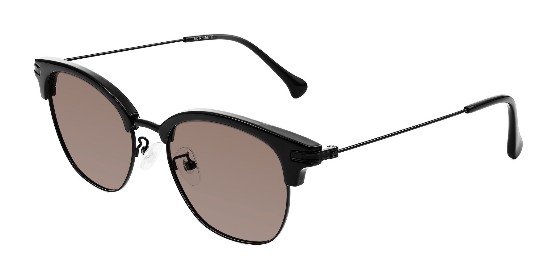 Angle of Obrien in Black with Medium Brown Tinted Lenses