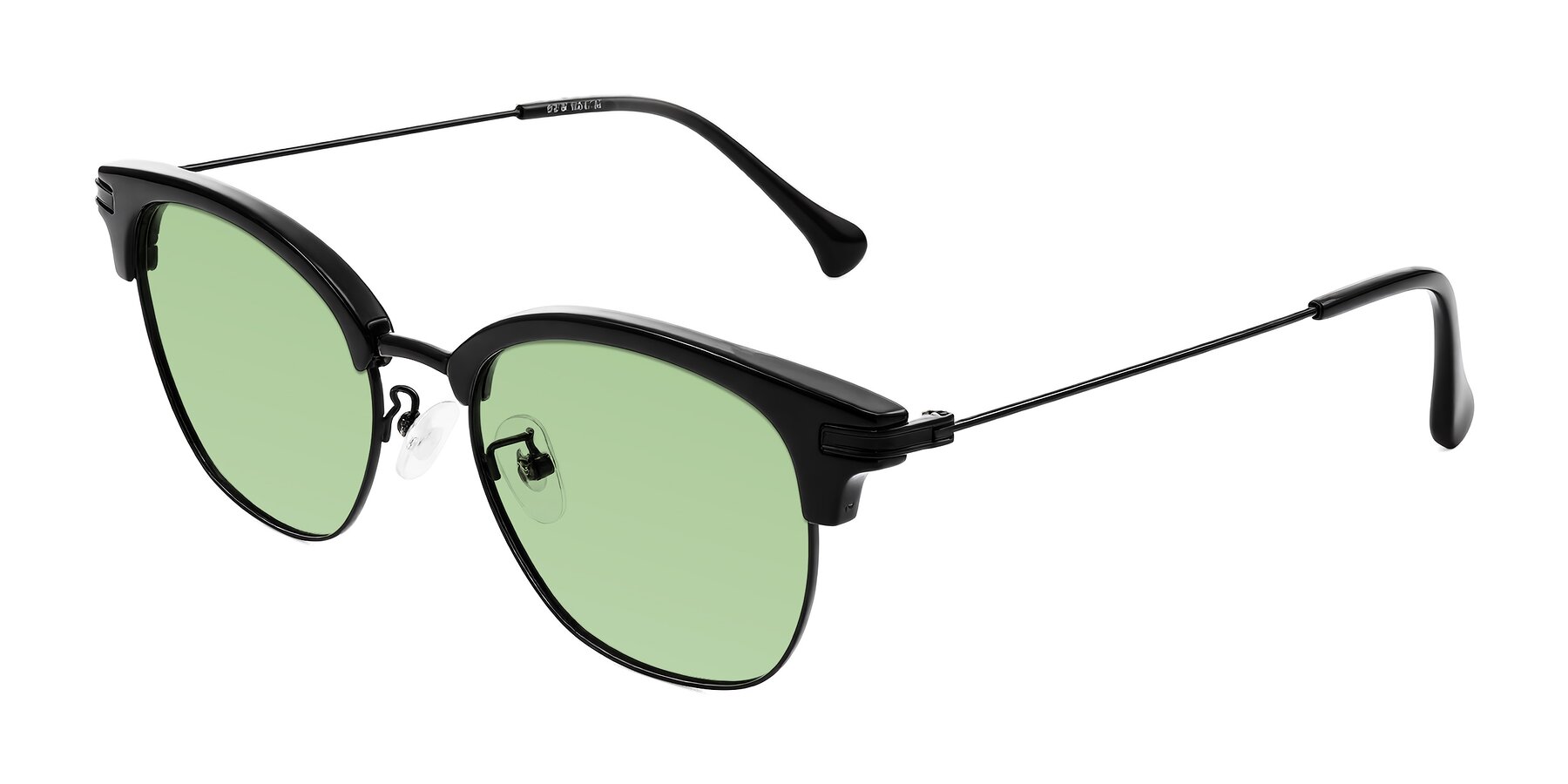 Angle of Obrien in Black with Medium Green Tinted Lenses