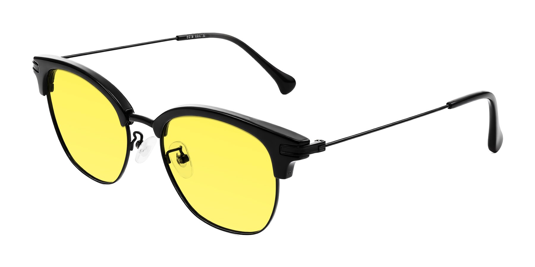 Angle of Obrien in Black with Medium Yellow Tinted Lenses