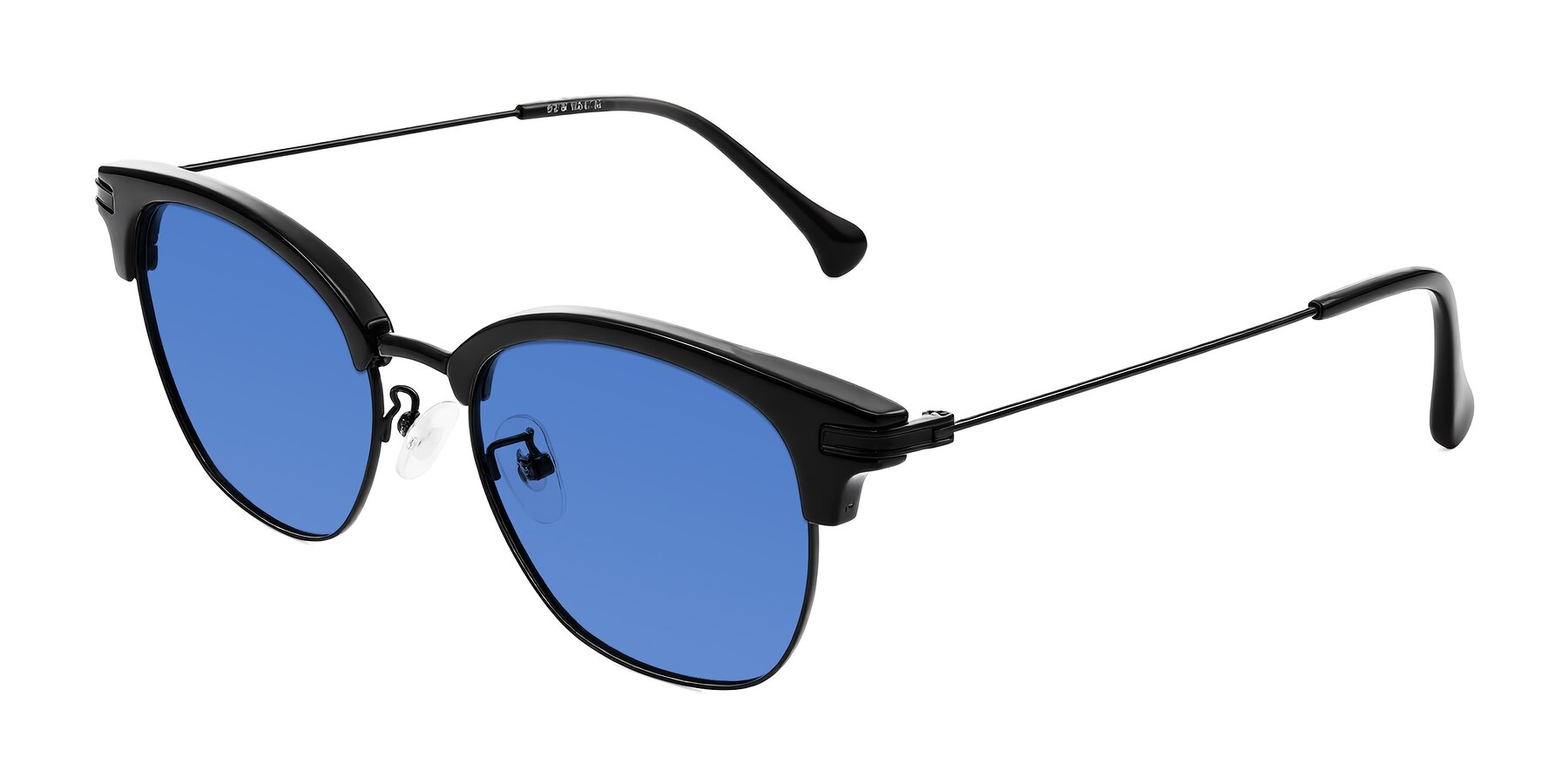 Angle of Obrien in Black with Blue Tinted Lenses