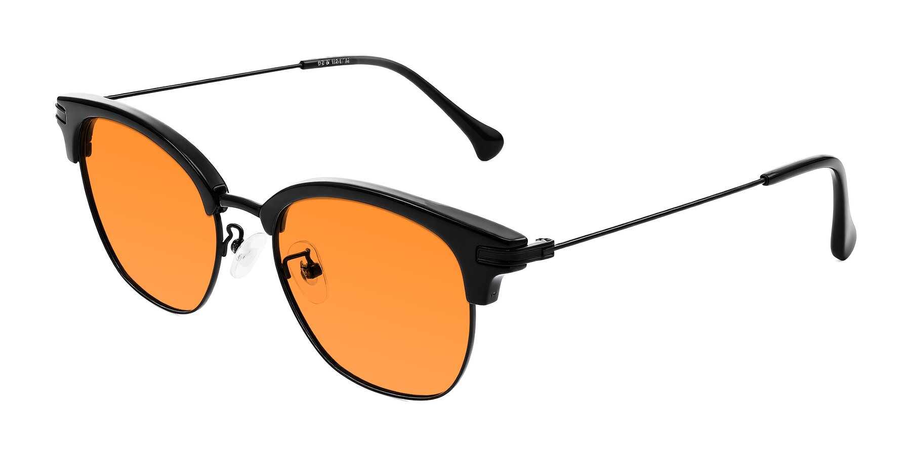 Angle of Obrien in Black with Orange Tinted Lenses