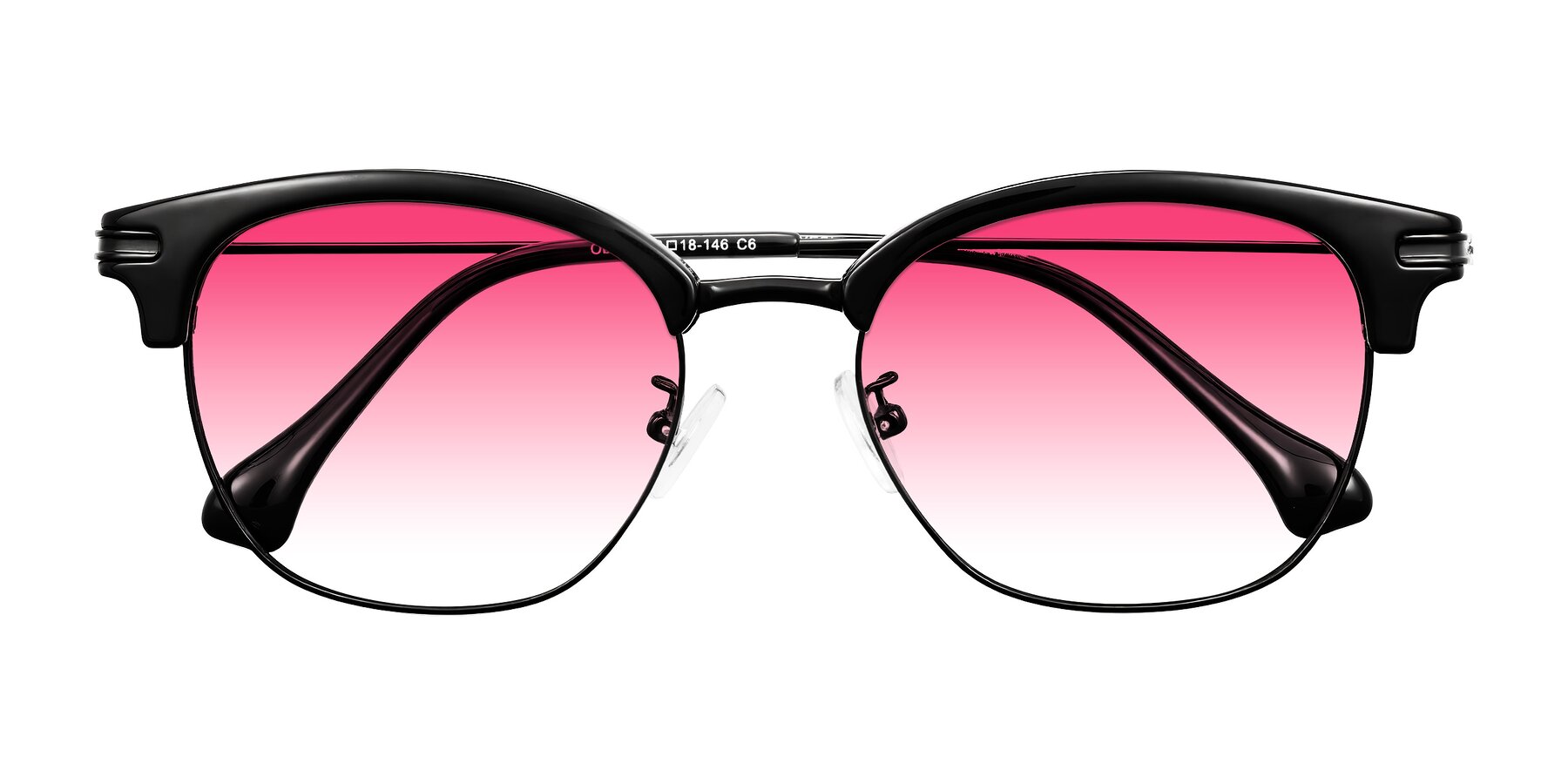Folded Front of Obrien in Black with Pink Gradient Lenses