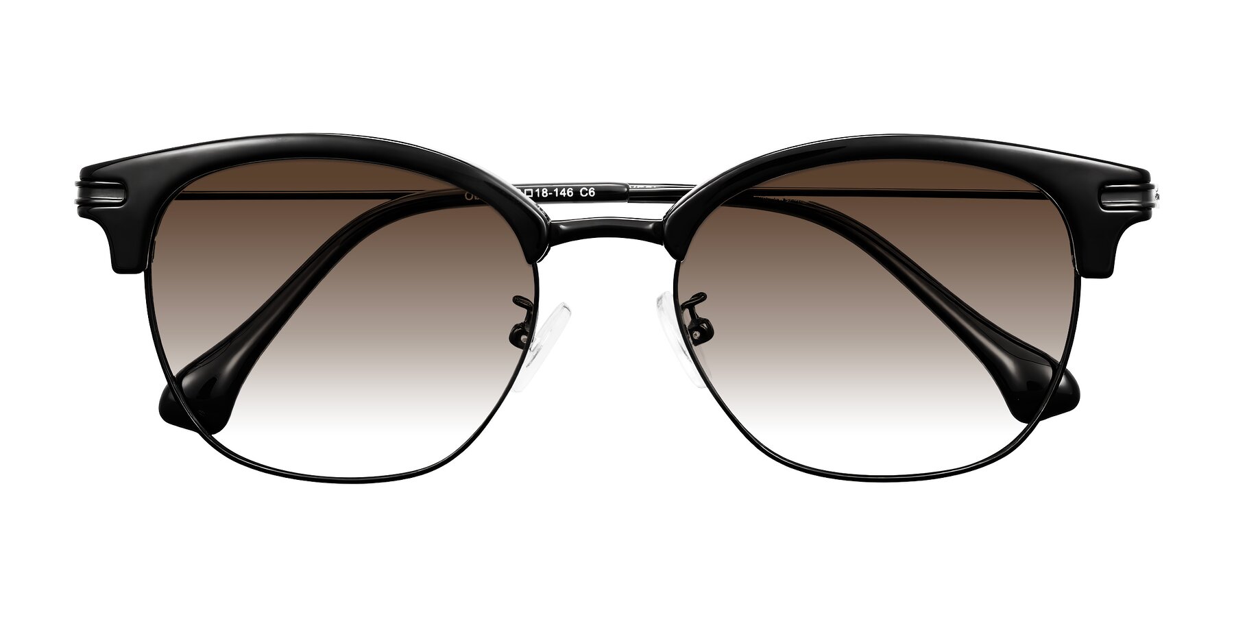 Folded Front of Obrien in Black with Brown Gradient Lenses