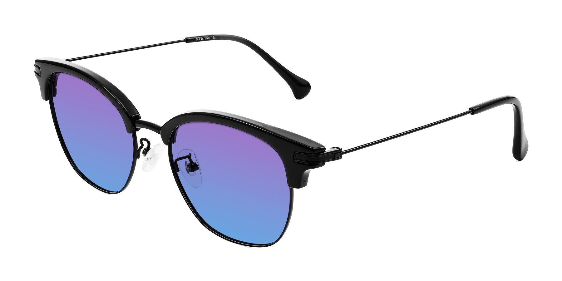 Angle of Obrien in Black with Purple / Blue Gradient Lenses