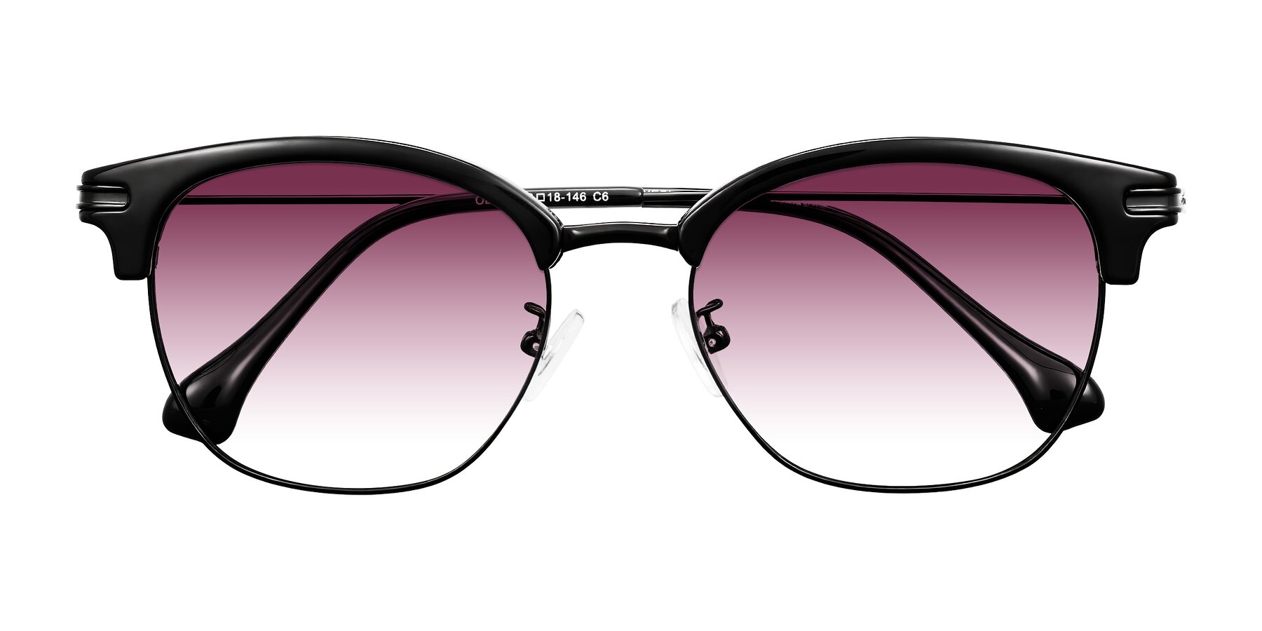 Folded Front of Obrien in Black with Wine Gradient Lenses