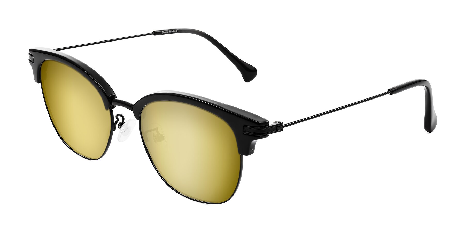 Angle of Obrien in Black with Gold Mirrored Lenses