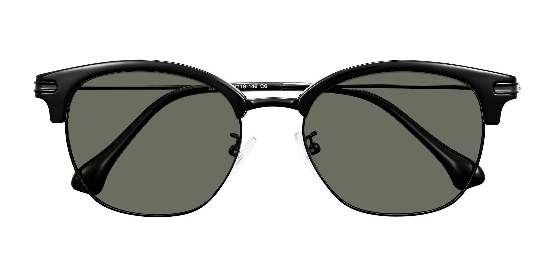 Folded Front of Obrien in Black with Gray Polarized Lenses