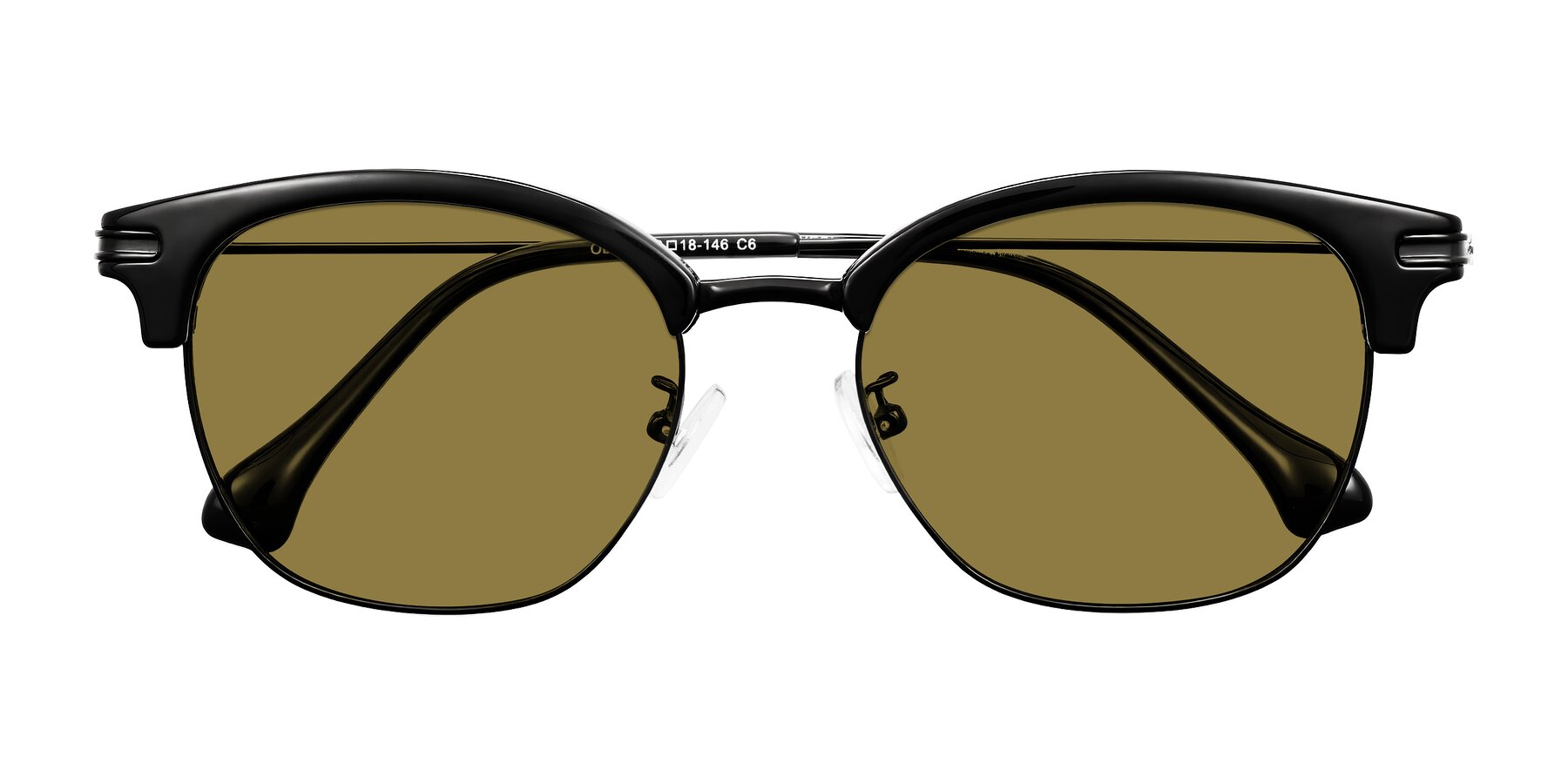 Folded Front of Obrien in Black with Brown Polarized Lenses