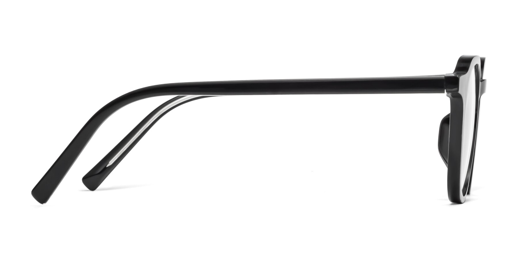 Side of LaRode in Black with Clear Eyeglass Lenses