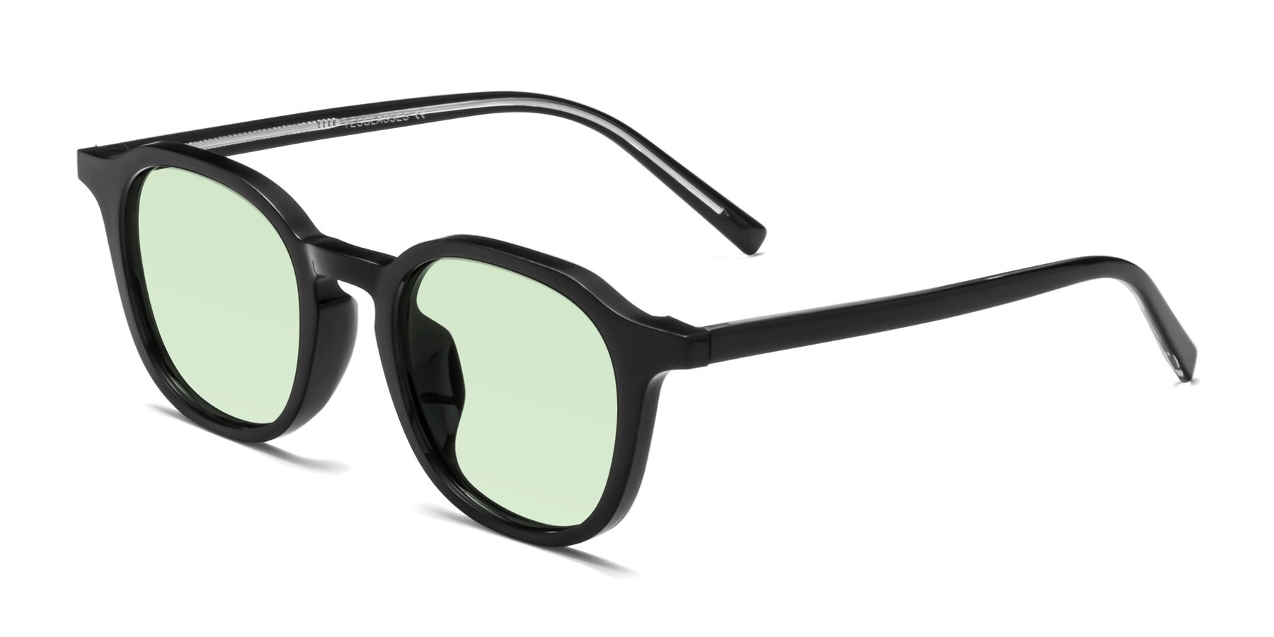 Angle of LaRode in Black with Light Green Tinted Lenses