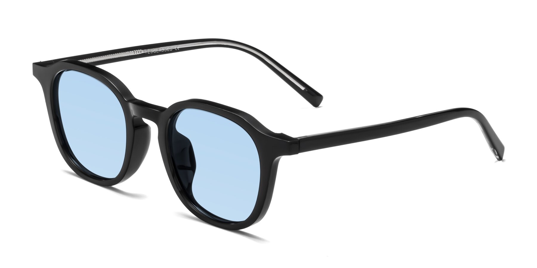 Angle of LaRode in Black with Light Blue Tinted Lenses