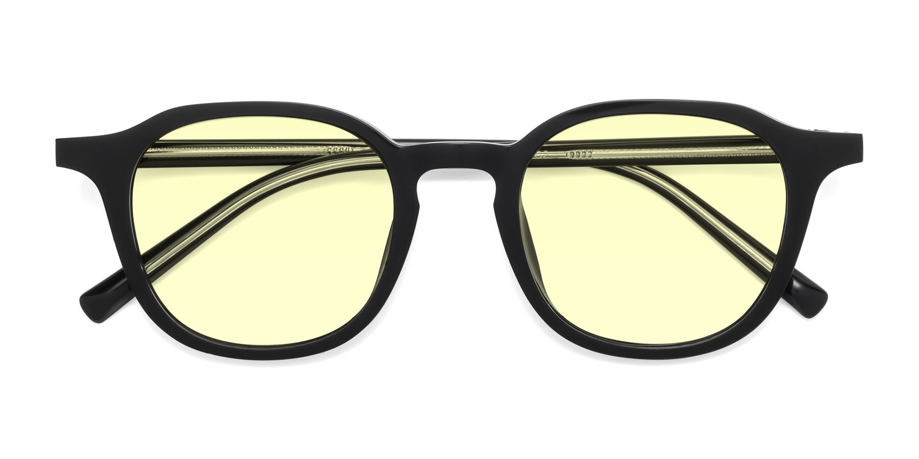 Folded Front of LaRode in Black with Light Yellow Tinted Lenses