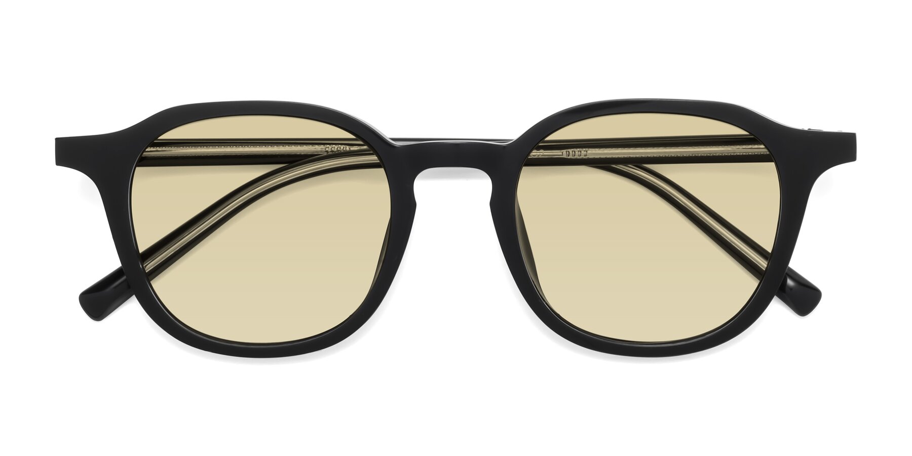 Folded Front of LaRode in Black with Light Champagne Tinted Lenses