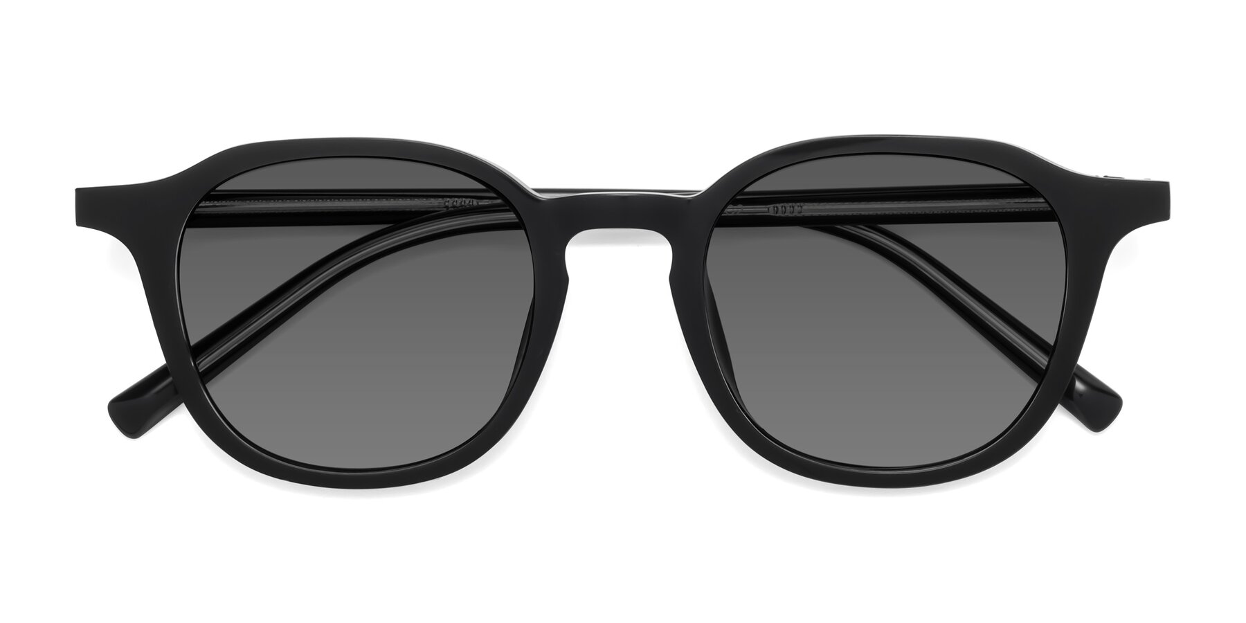 Folded Front of LaRode in Black with Medium Gray Tinted Lenses