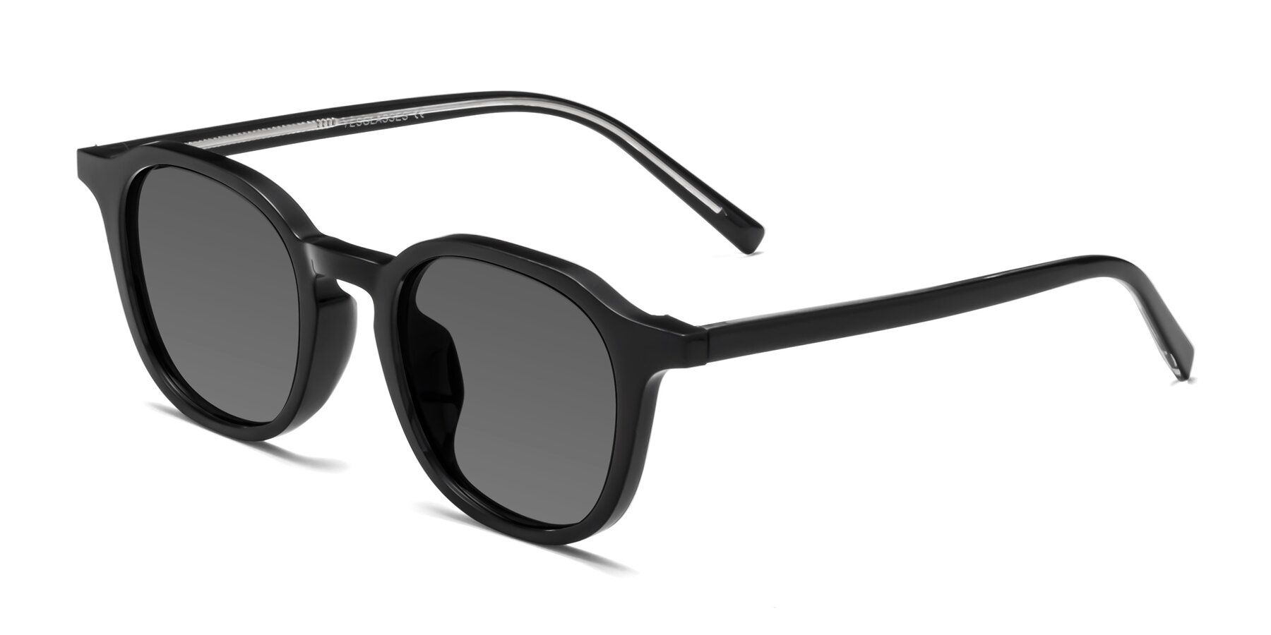 Angle of LaRode in Black with Medium Gray Tinted Lenses