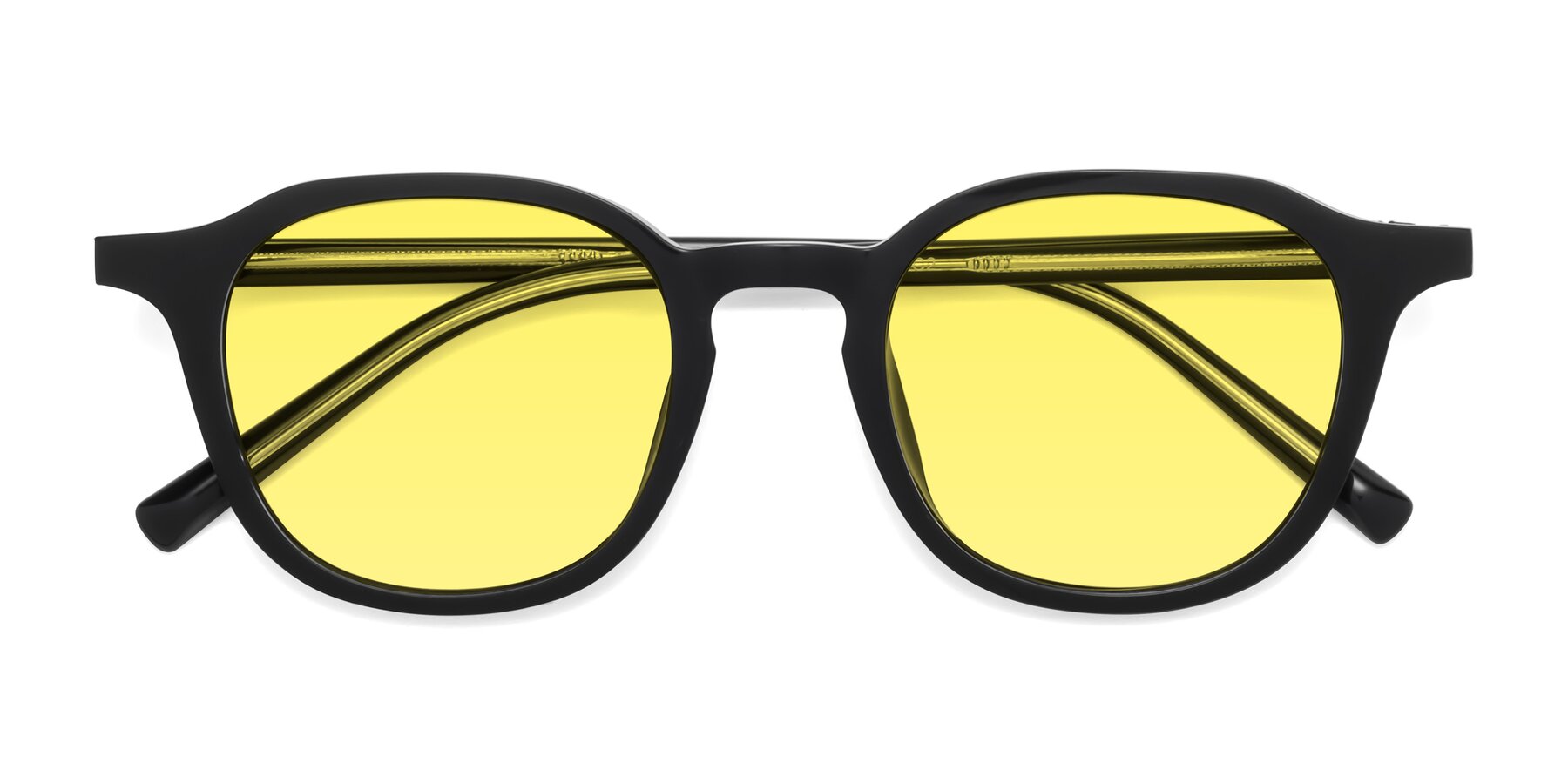 Folded Front of LaRode in Black with Medium Yellow Tinted Lenses