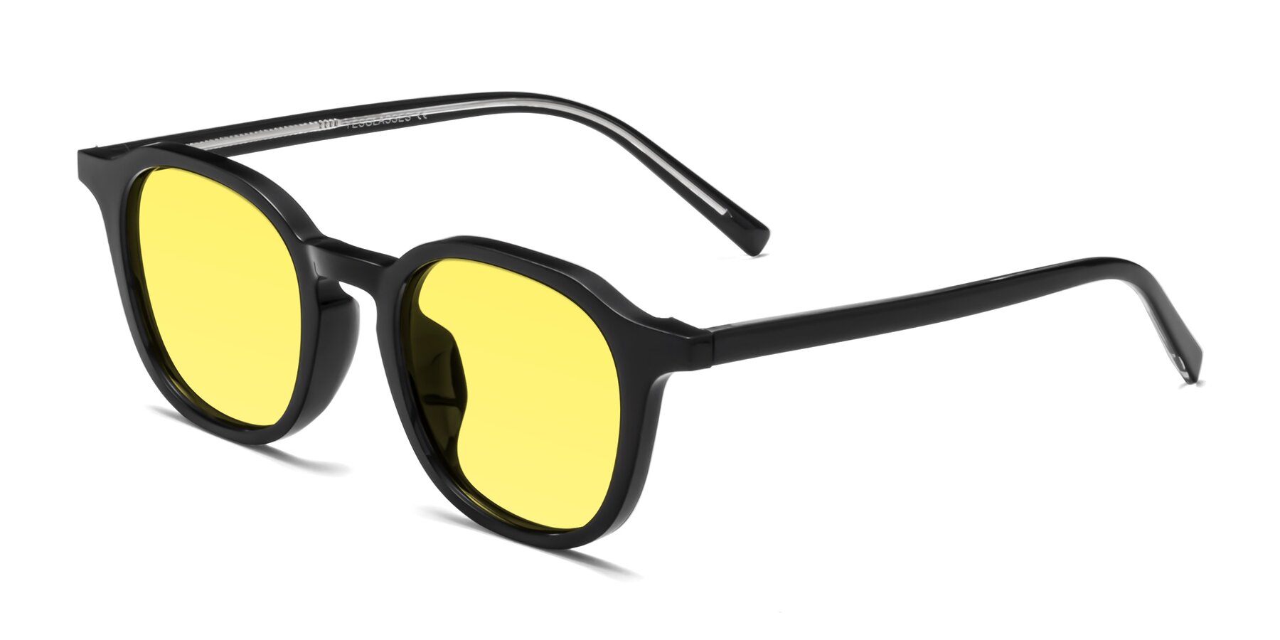Angle of LaRode in Black with Medium Yellow Tinted Lenses