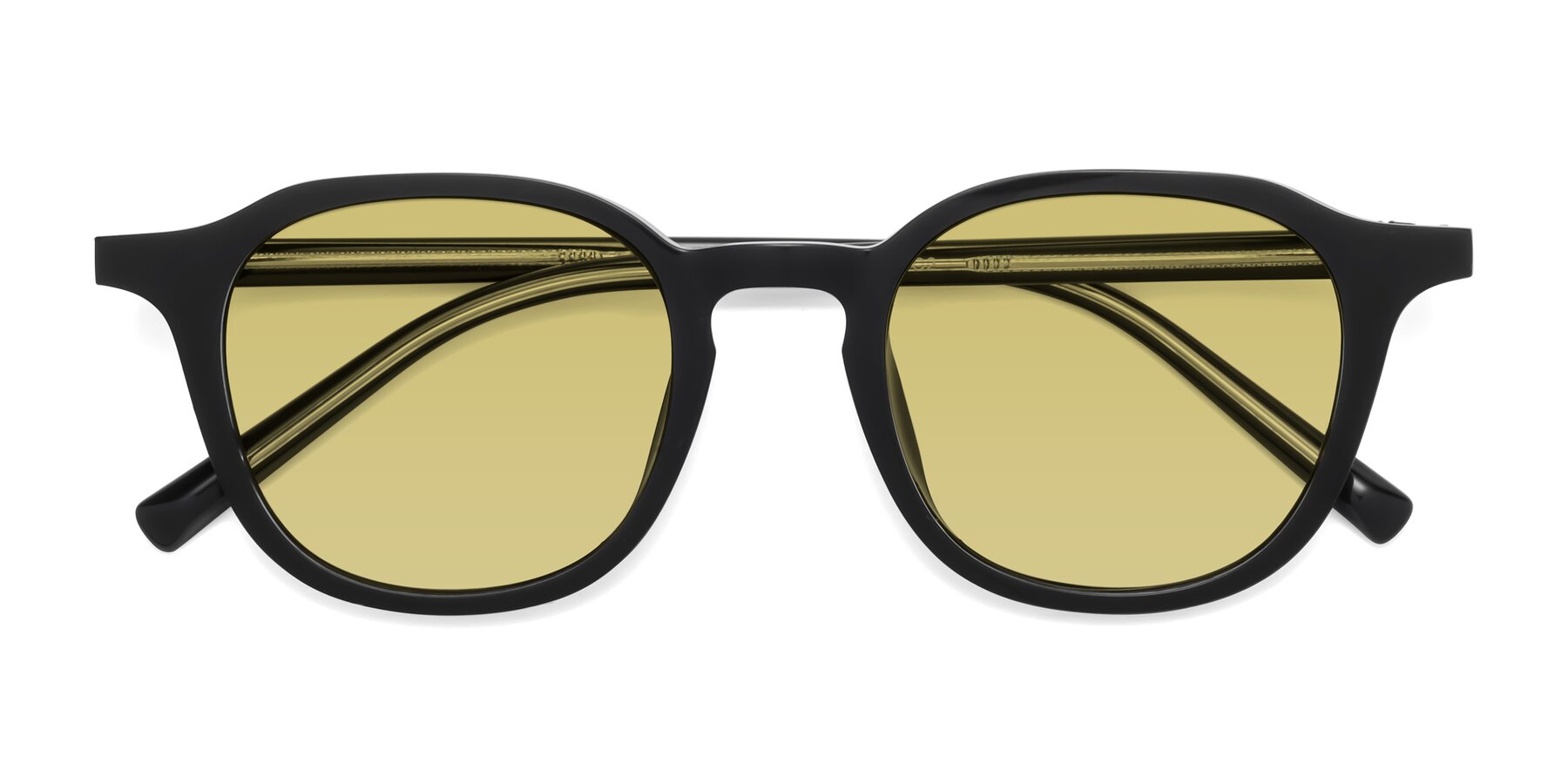 Folded Front of LaRode in Black with Medium Champagne Tinted Lenses