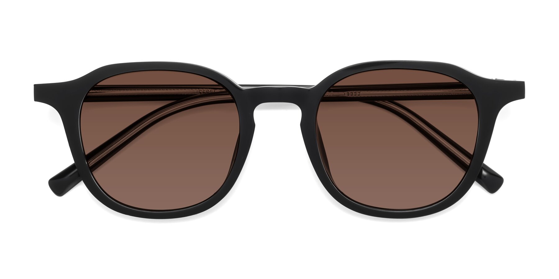 Folded Front of LaRode in Black with Brown Tinted Lenses