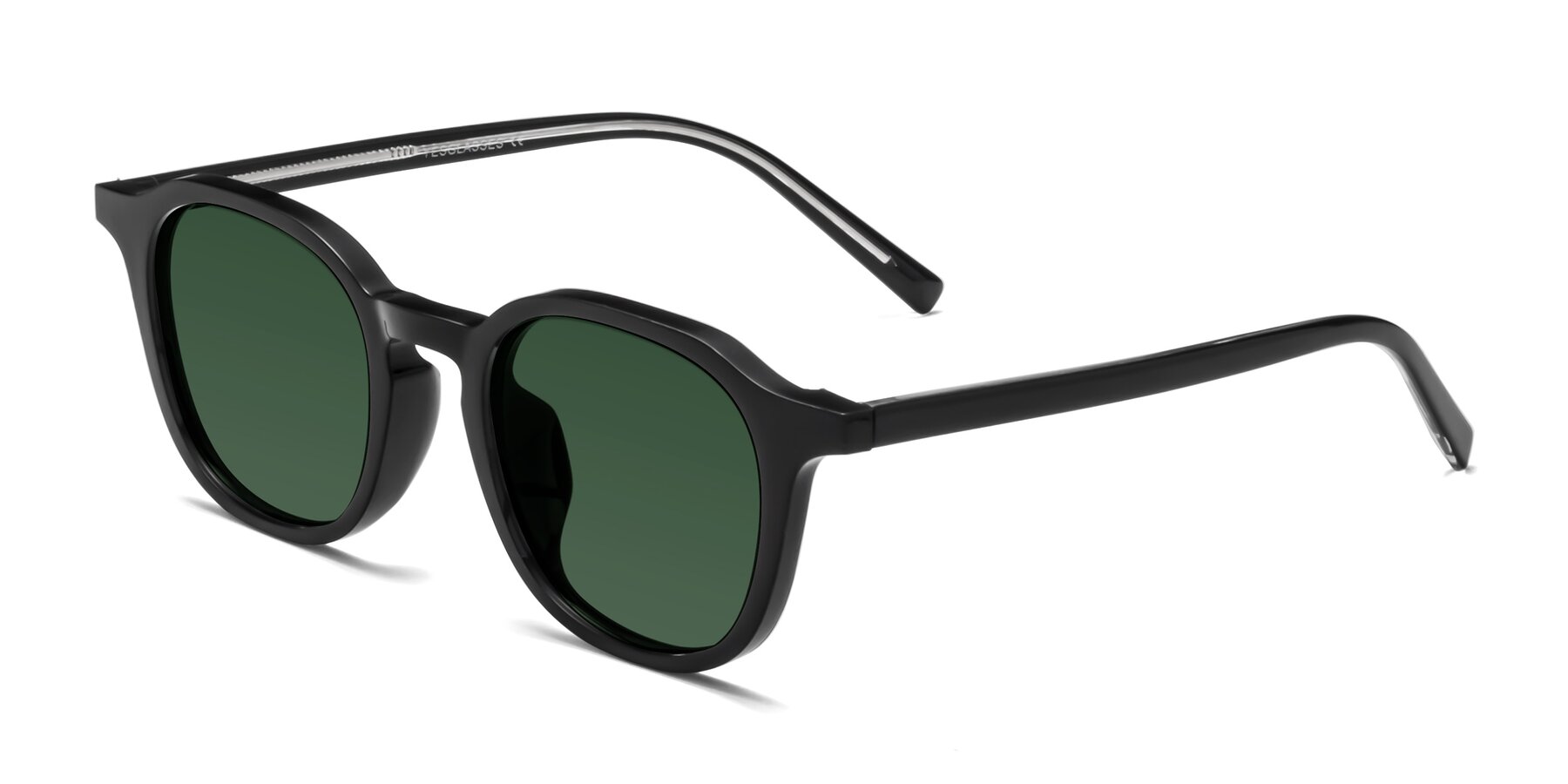 Angle of LaRode in Black with Green Tinted Lenses