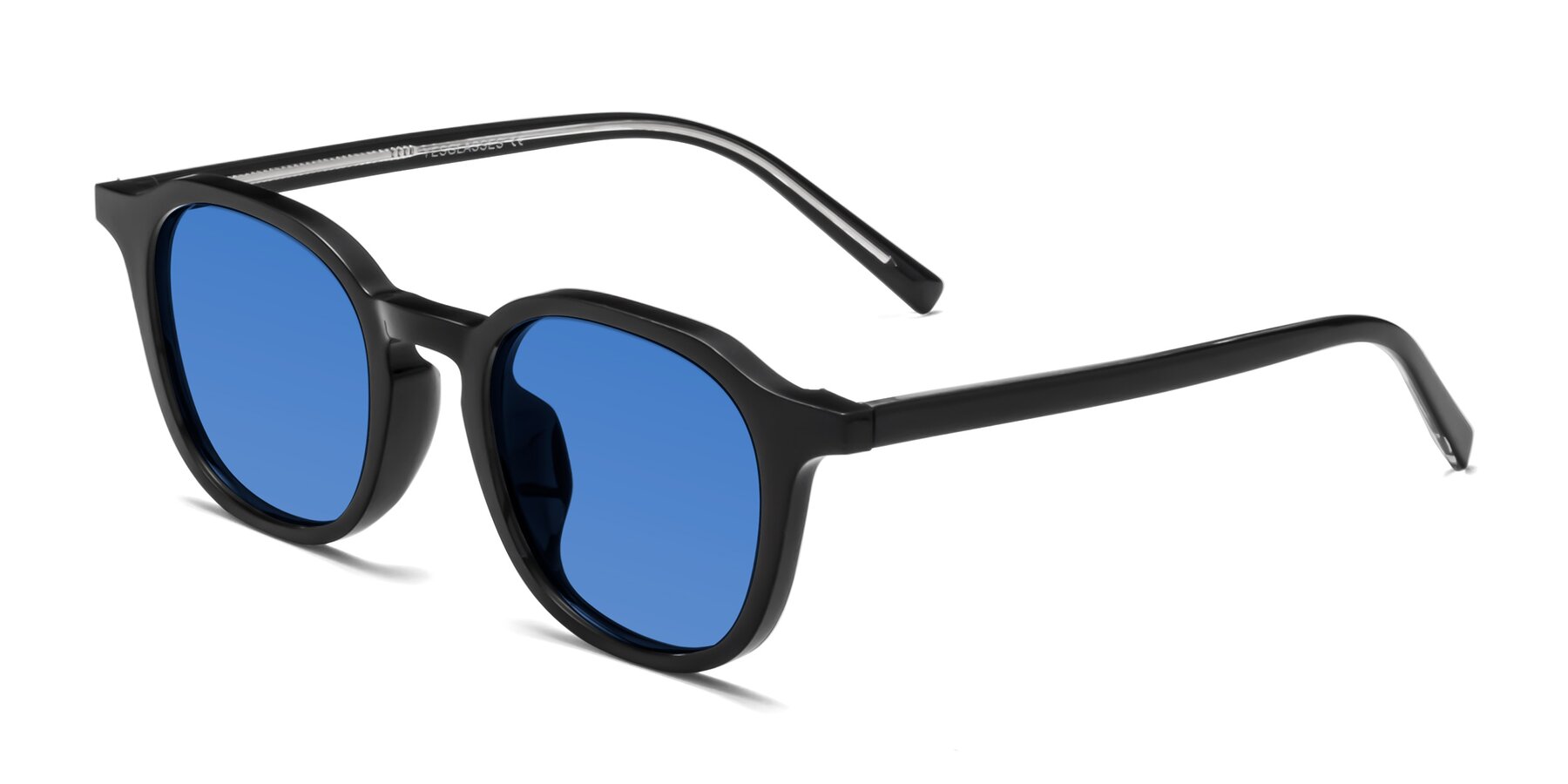 Angle of LaRode in Black with Blue Tinted Lenses
