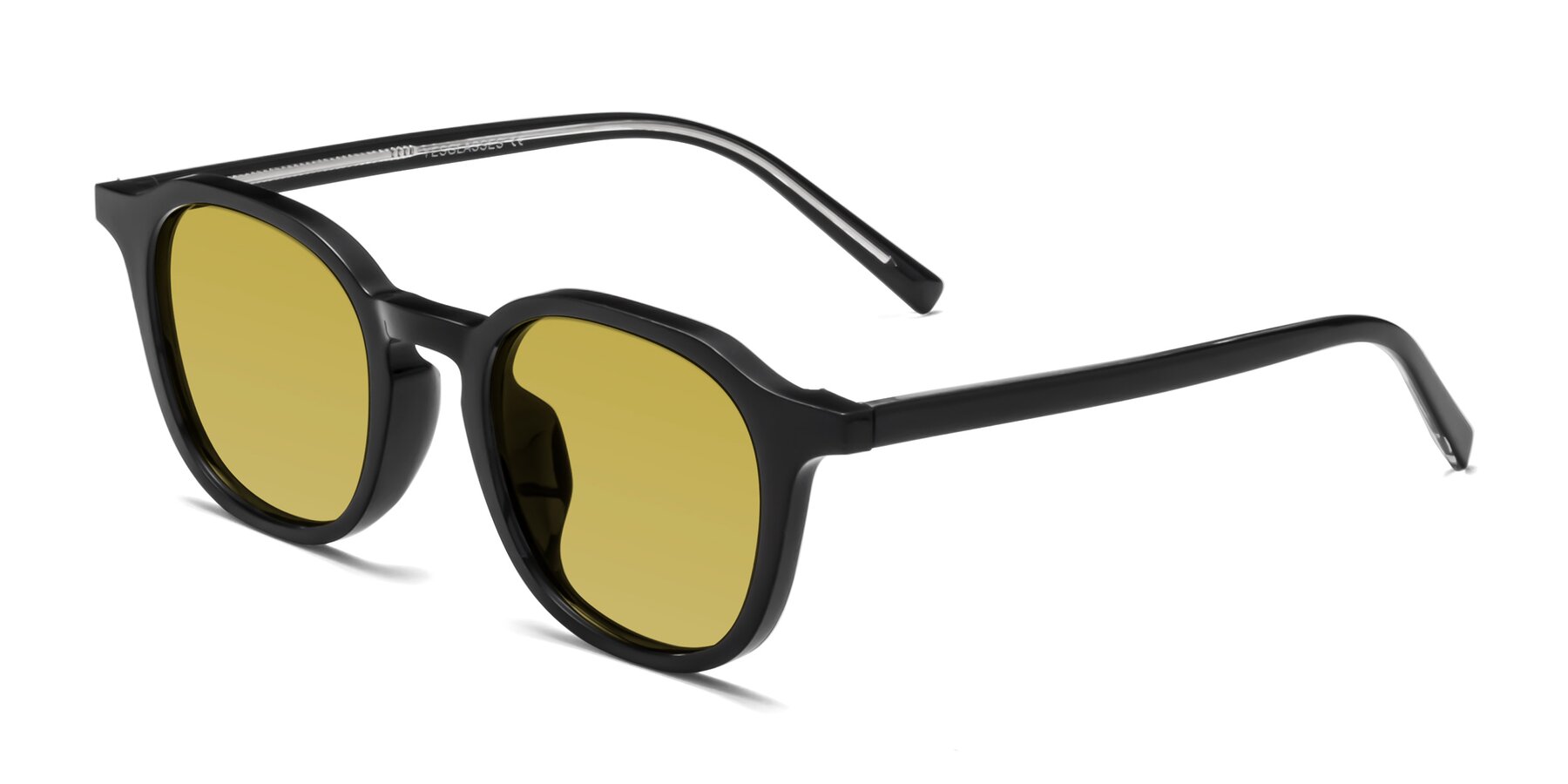 Angle of LaRode in Black with Champagne Tinted Lenses