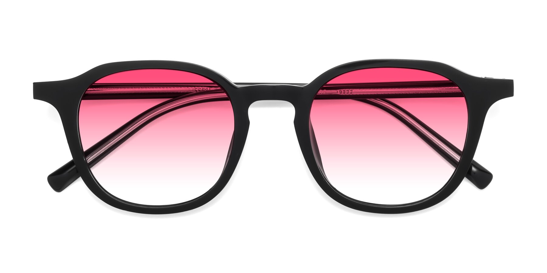Folded Front of LaRode in Black with Pink Gradient Lenses