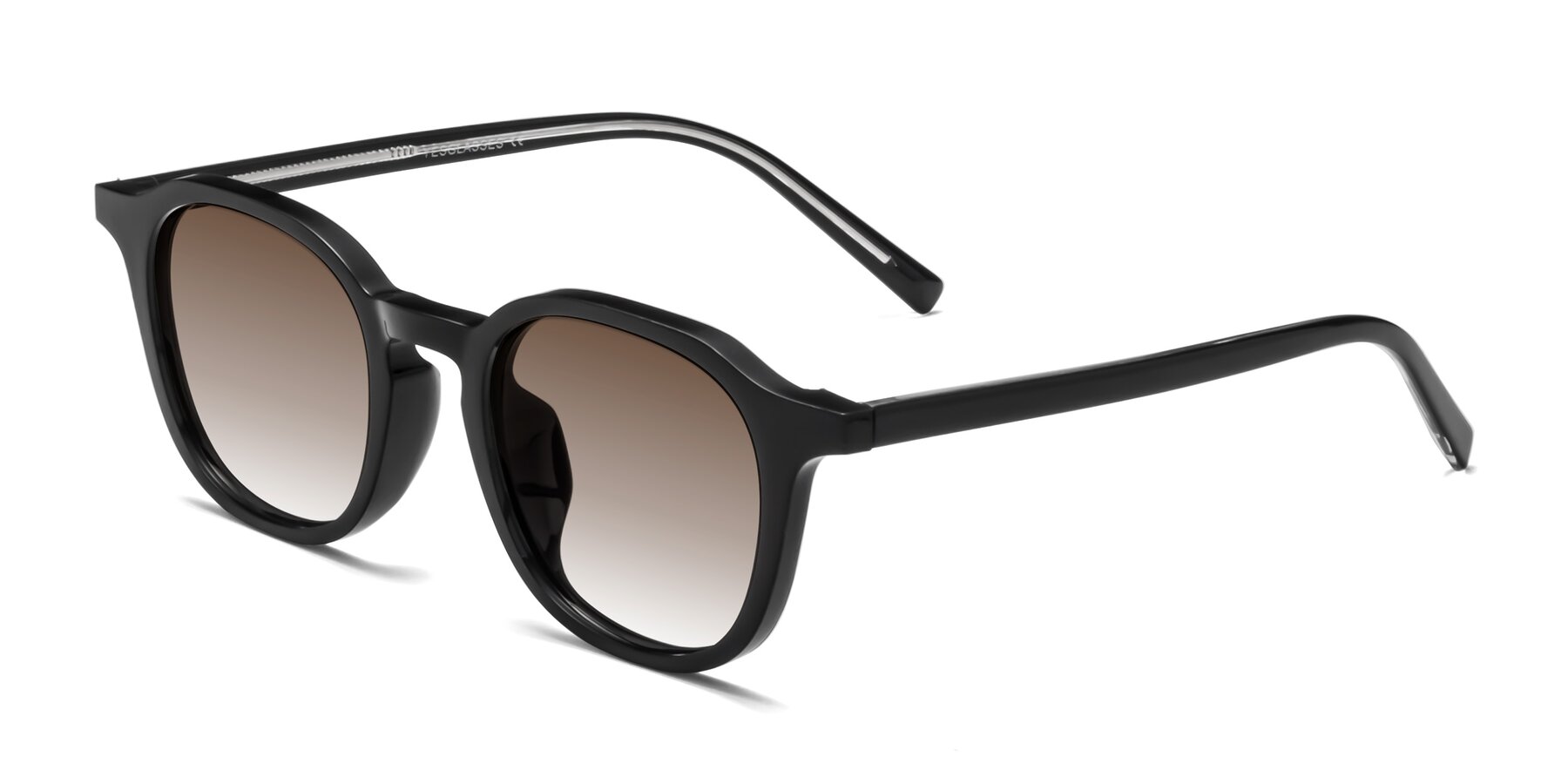 Angle of LaRode in Black with Brown Gradient Lenses