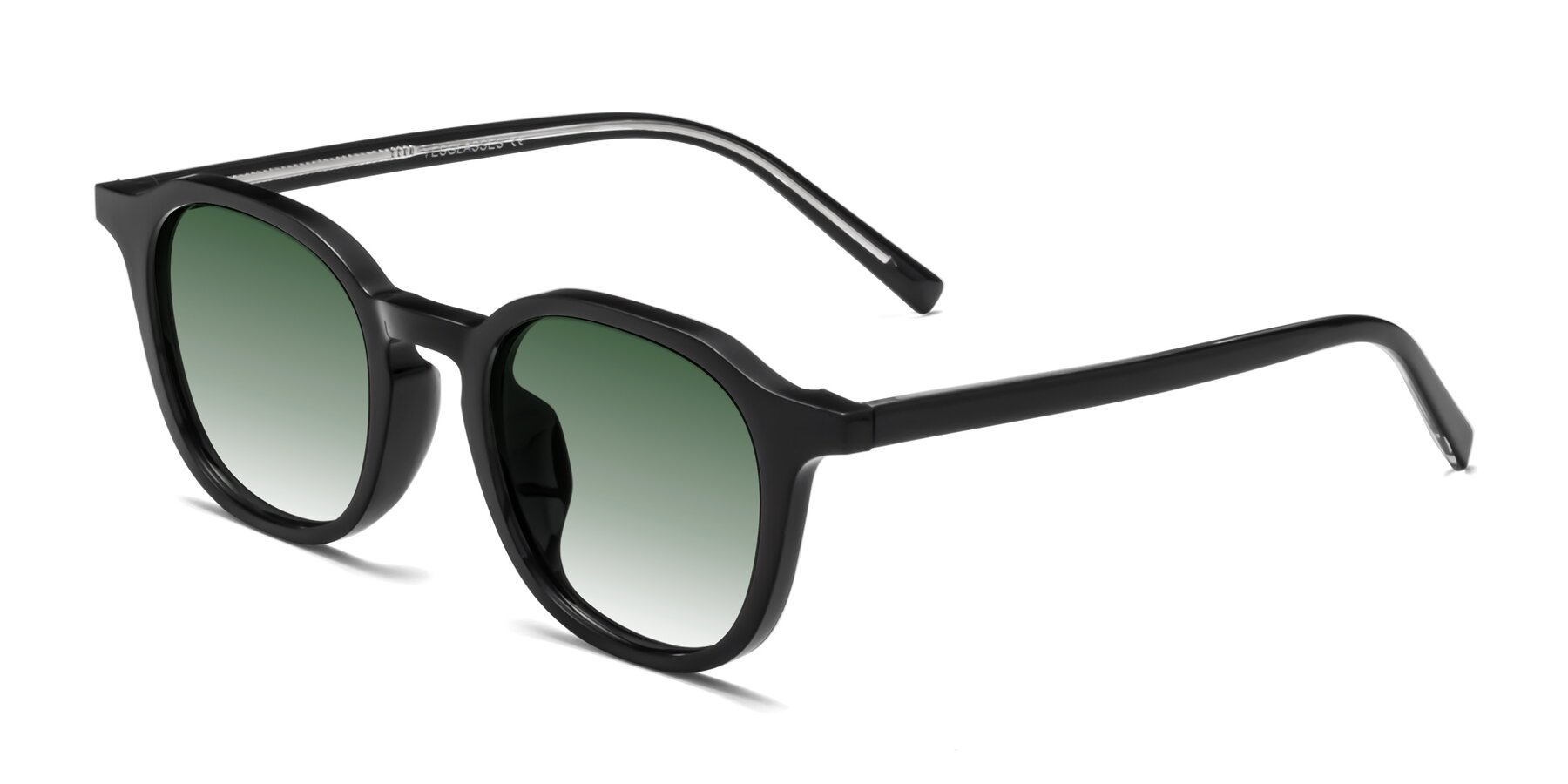 Angle of LaRode in Black with Green Gradient Lenses