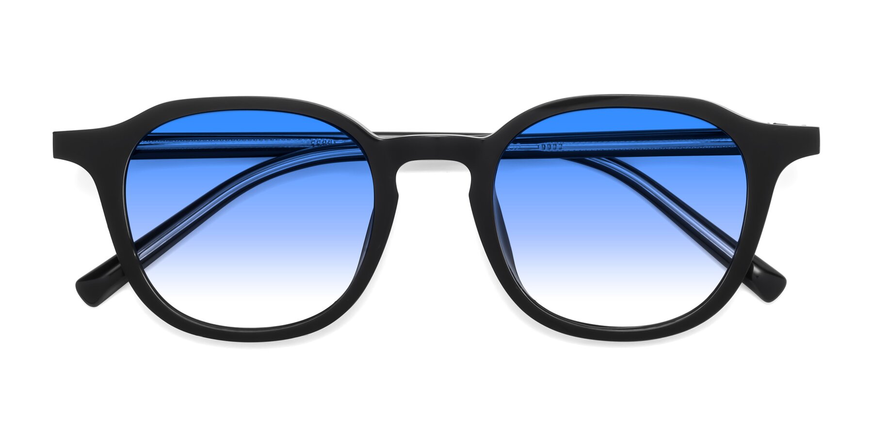 Folded Front of LaRode in Black with Blue Gradient Lenses