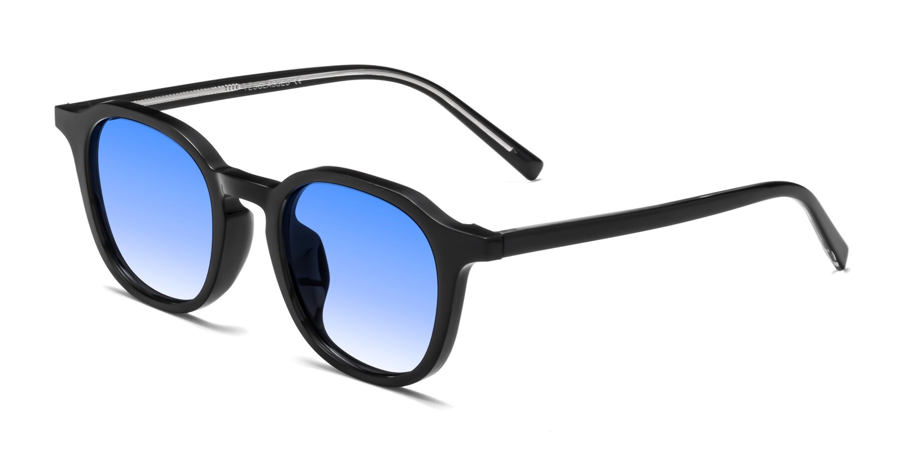 Angle of LaRode in Black with Blue Gradient Lenses